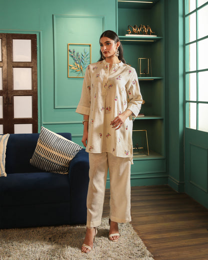 Natural Linen Tunic Set