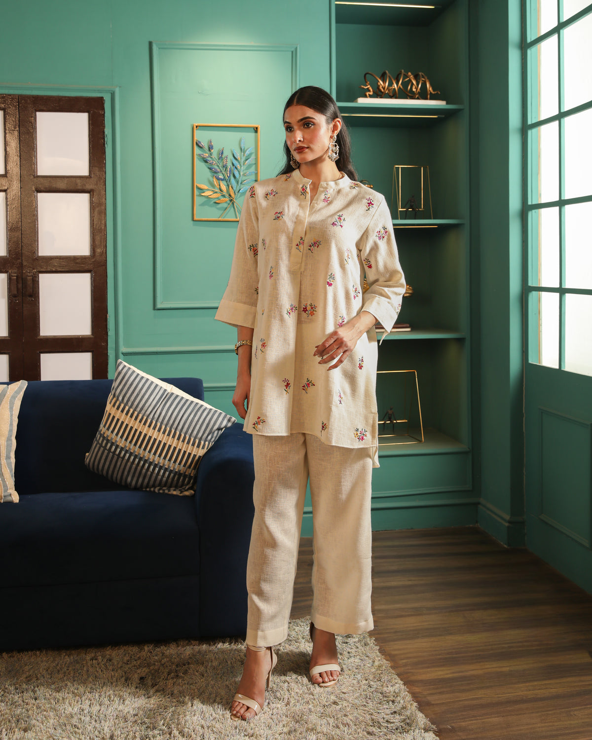 Natural Linen Tunic Set