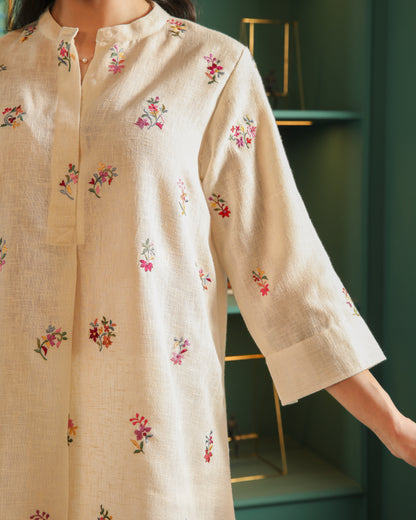 Natural Linen Tunic Set
