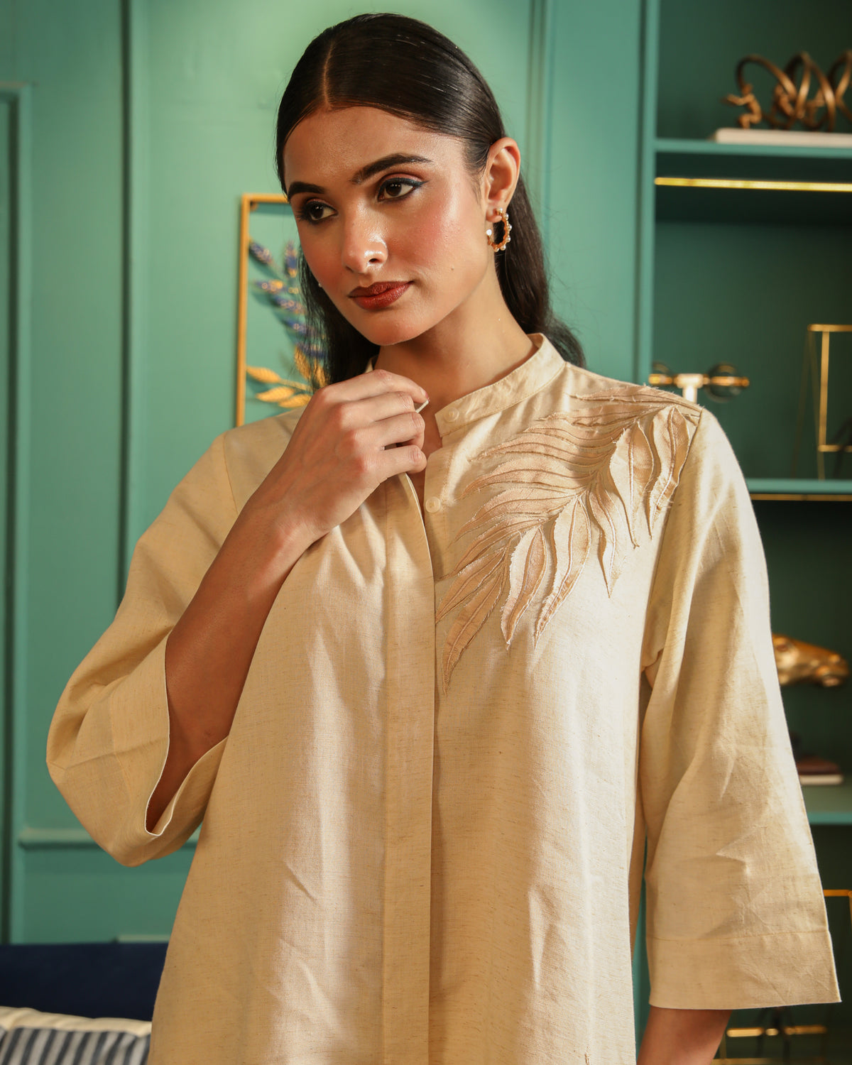 Coconut Cream Kurta and Pant Set