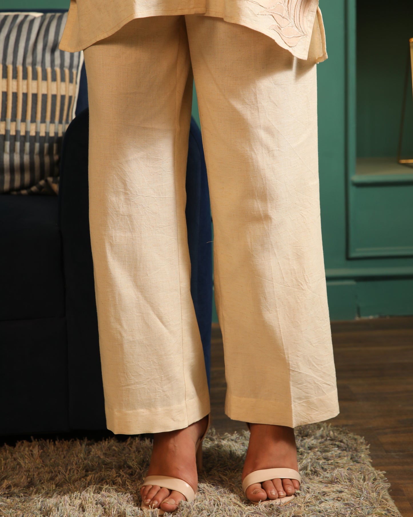 Coconut Cream Kurta and Pant Set