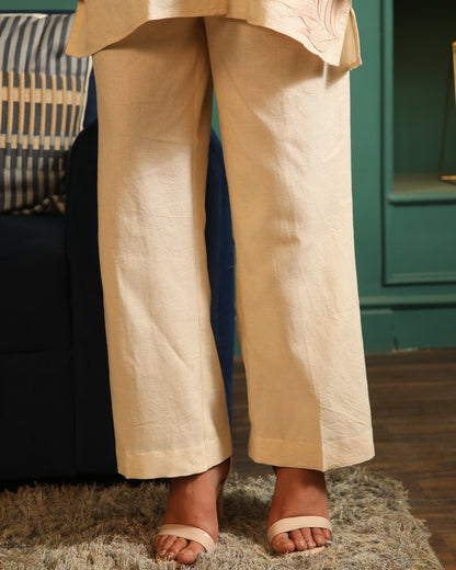 Coconut Cream Kurta and Pant Set