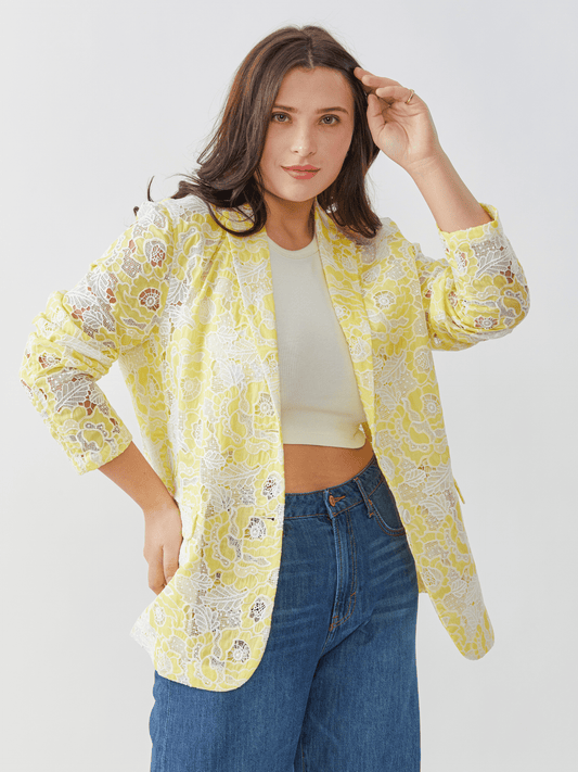 Irish Crochet Banana Frappe Yellow Jacket