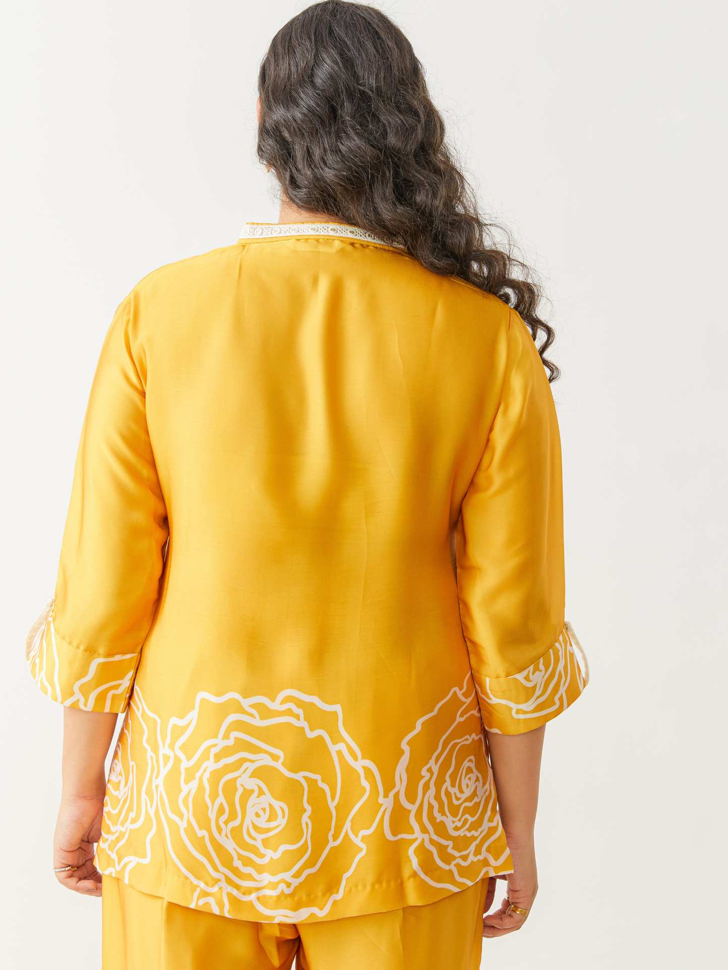 Fika Mango Yellow Co-ord Set With Beautiful Border Print