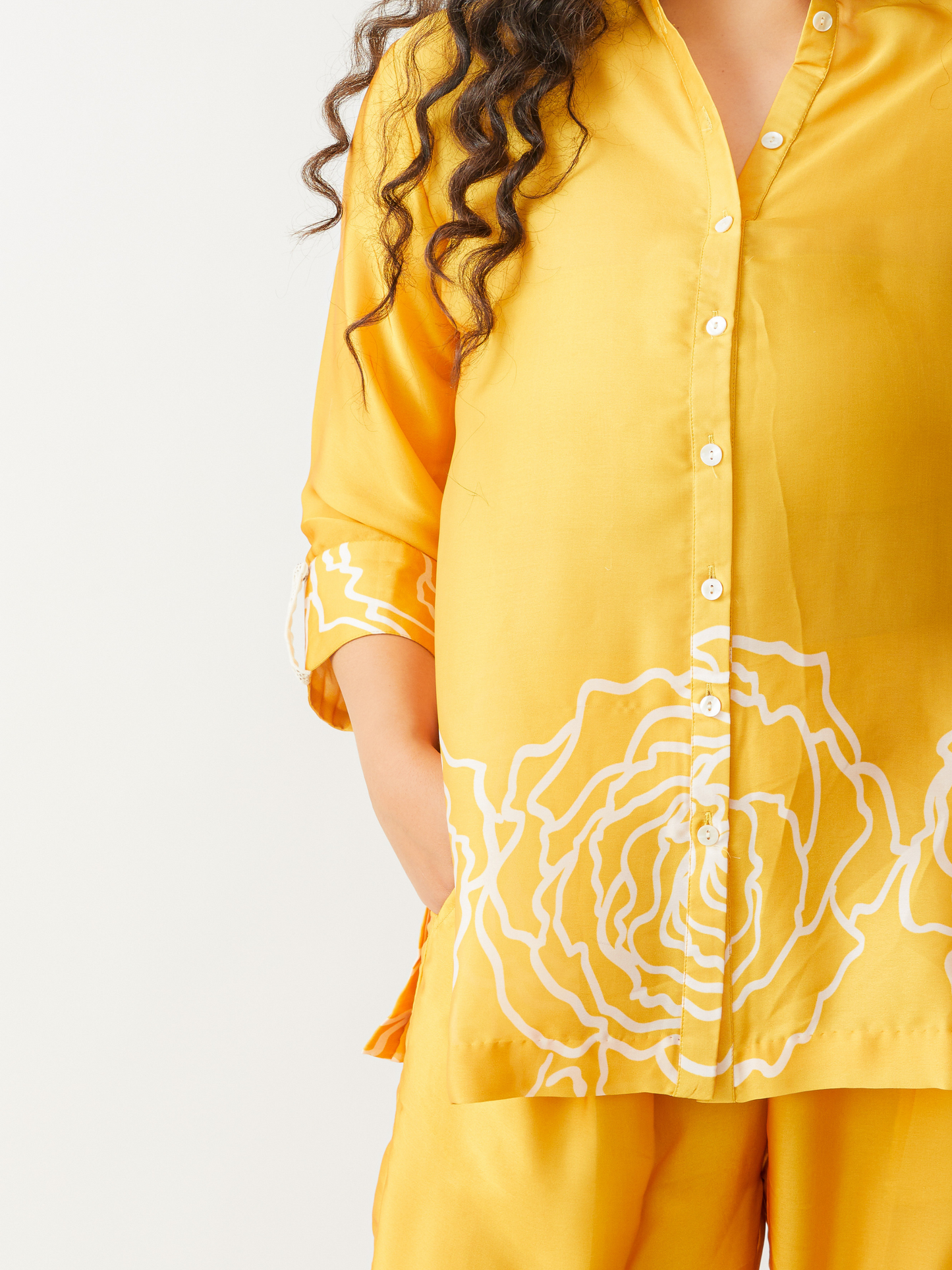 Fika Mango Yellow Co-ord Set With Beautiful Border Print