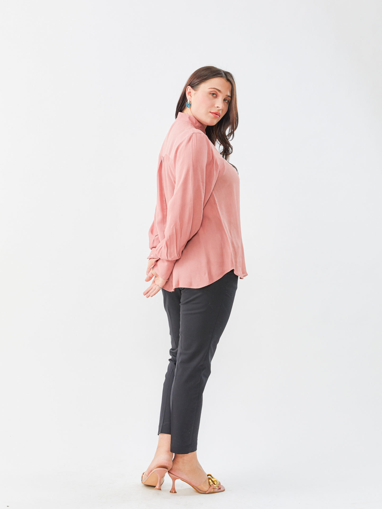 Lagom Turkish Pink Shirt With Hand Embroidery