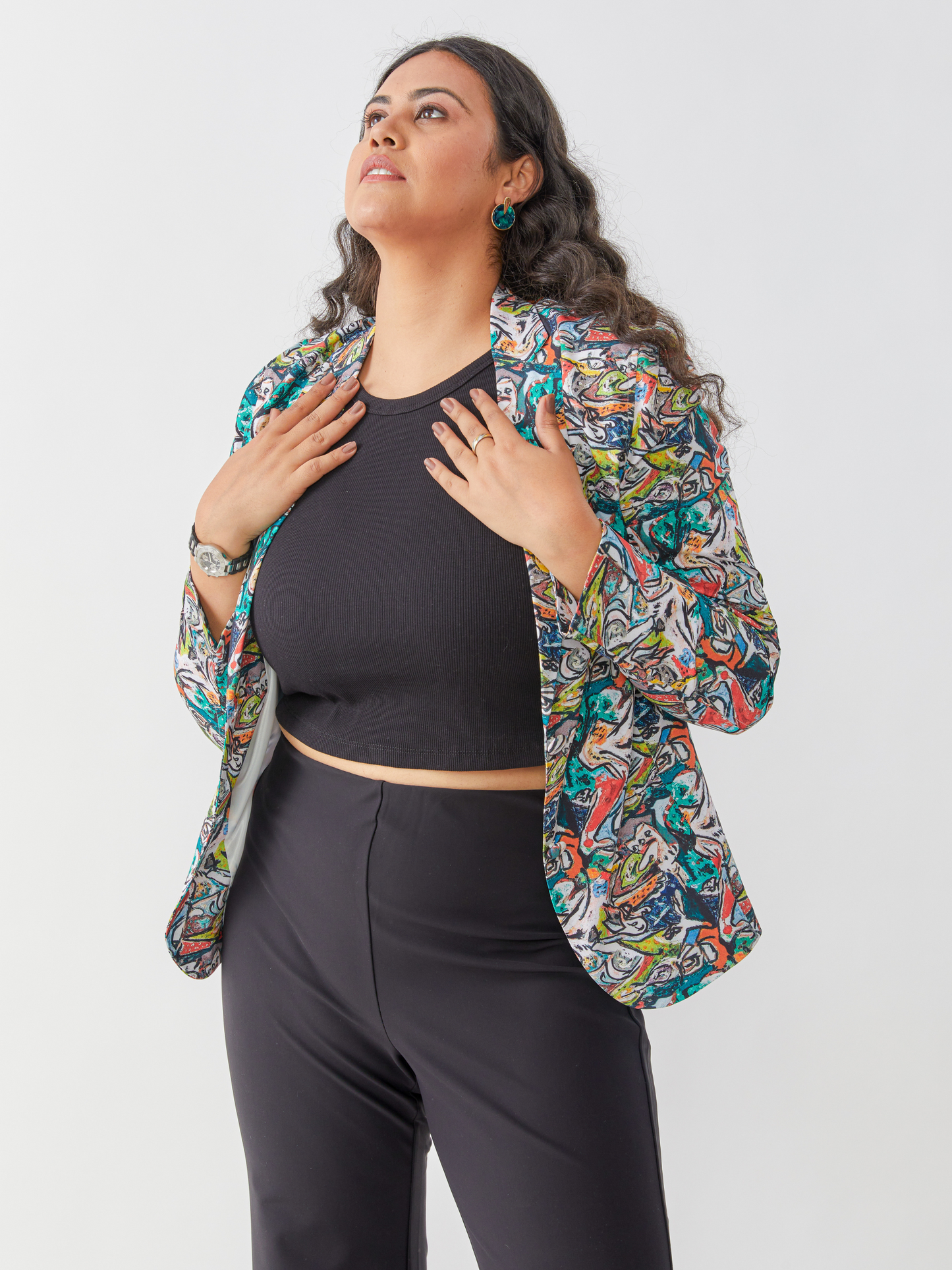 Prismatic Satin Georgette  Breezy Summer Jacket