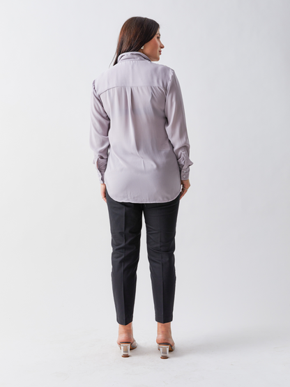 Emma Light Grey Shirt With Hand Embroidery