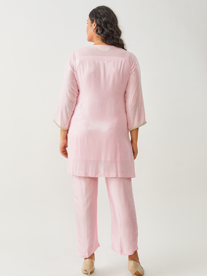 Emma Light Pink Georgette Tunic Set