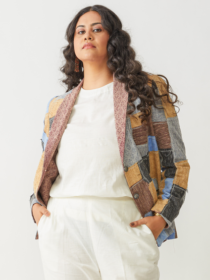 Boho Reversible  Brown Beggars Patch Jacket