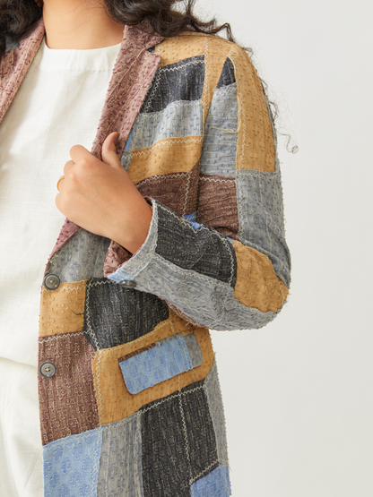 Boho Reversible  Brown Beggars Patch Jacket