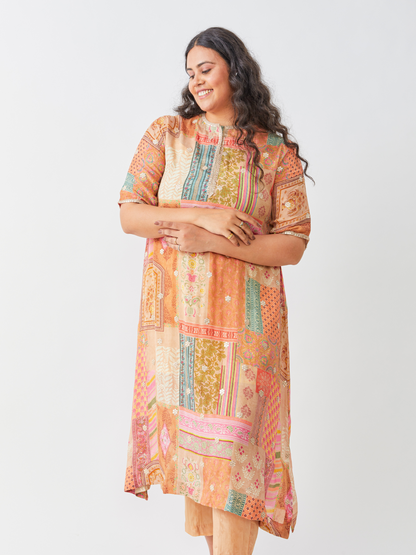 Emma Printed Pastel Chiffon Tunic Set With Gota Patti Boota