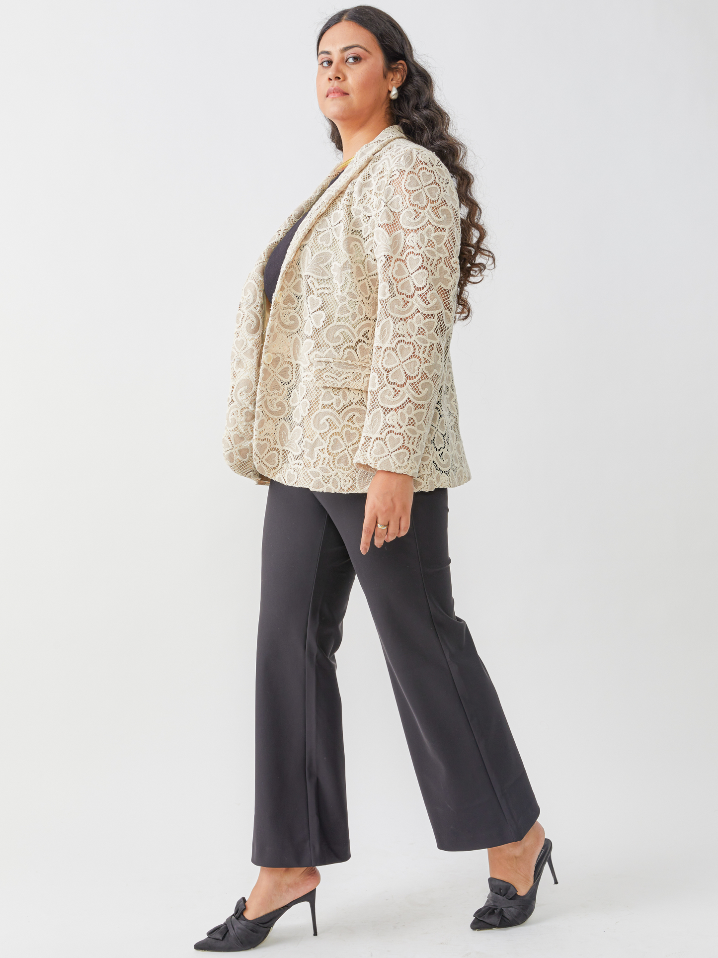 Irish Crochet Cream And Camel Jacket