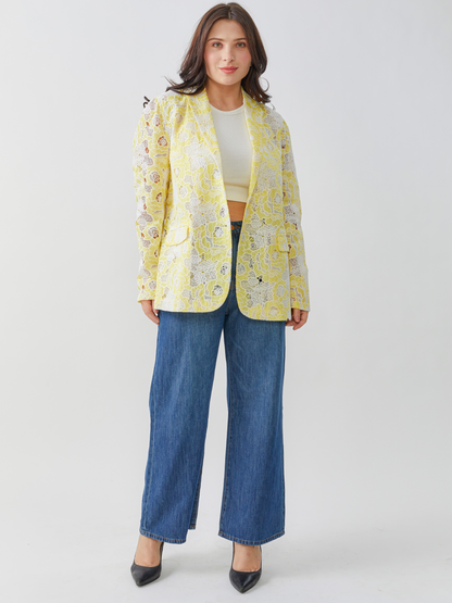 Irish Crochet Banana Frappe Yellow Jacket