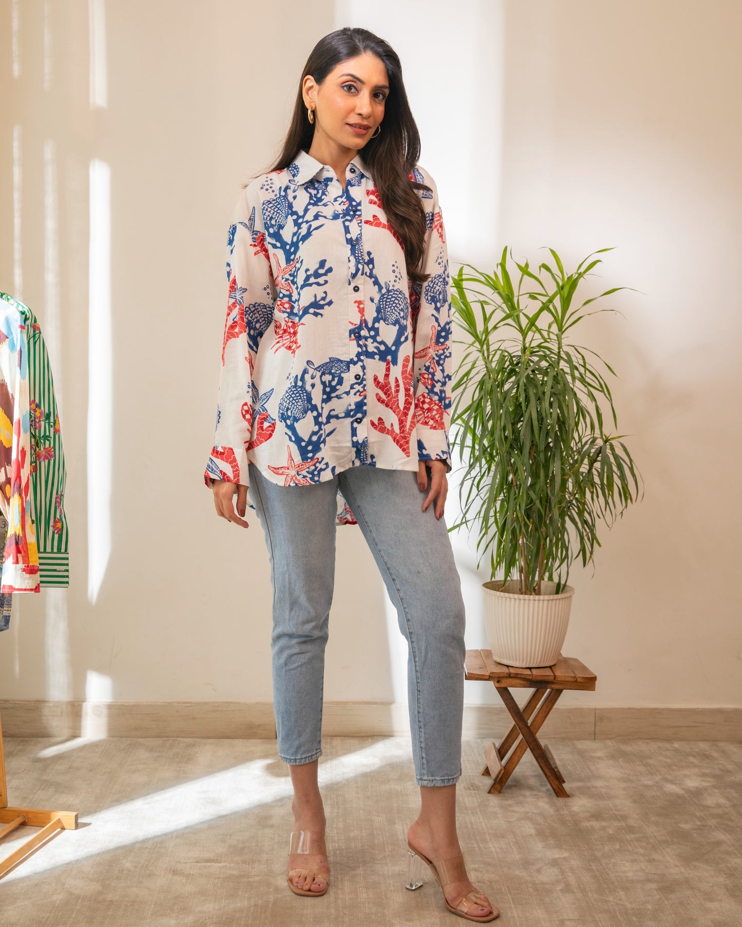 Oceanic Cotton Linen Button Down Shirt