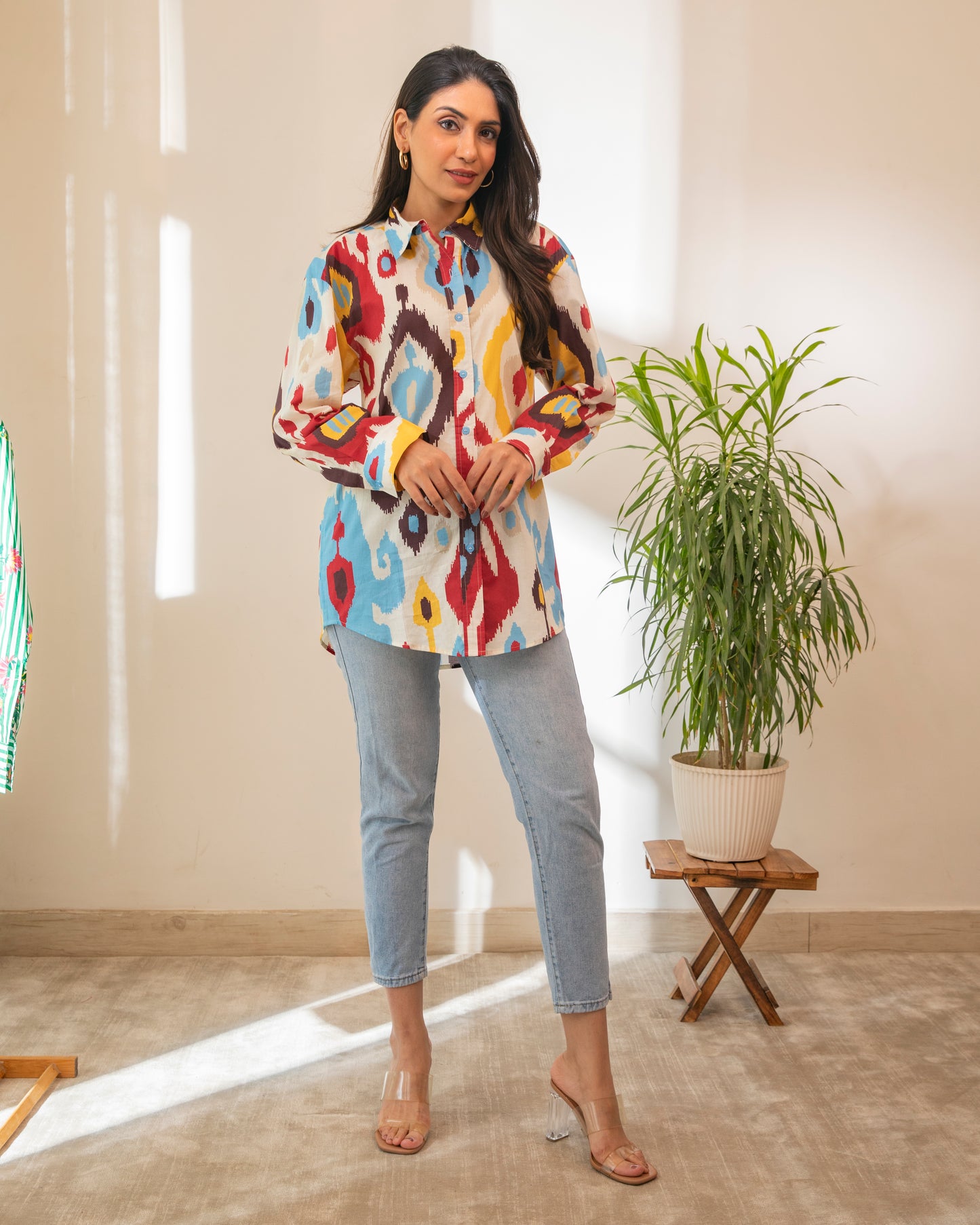 Ikat Button Down Cotton Shirt