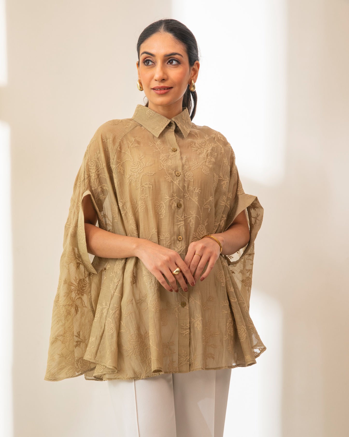 Time Wrap Long Button Down Shirt